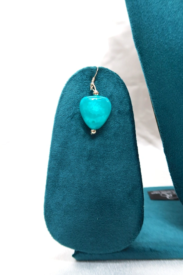 Blue Heart charm jewelry Set - Necklace & Earrings - Blue