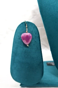 Purple Heart charm jewelry Set - Necklace & Earrings - Purple