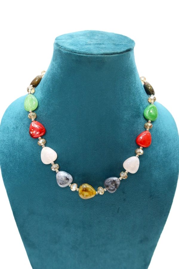 Multi Heart charm jewelry Set - Necklace & Earrings - Multi