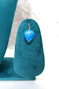 Dark Blue Heart charm jewelry Set - Necklace & Earrings - Dark Blue