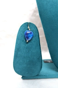 Dark Blue Heart charm jewelry Set - Necklace & Earrings - Dark Blue