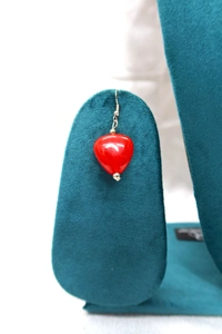 Red Heart charm jewelry Set - Necklace & Earrings - Red