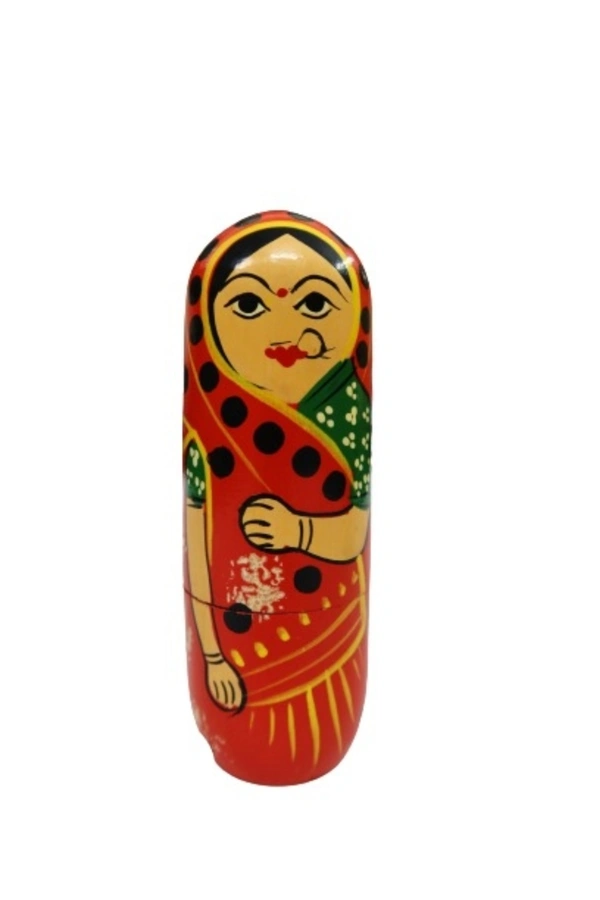 Wooden Hand Painted Colourful Doll Set of 5 (Nesting Doll-Multicolour)