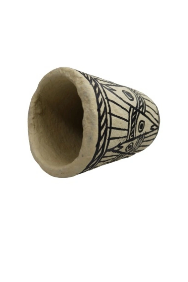 Madhubani Painted Papier Mache Pen stand - Medium