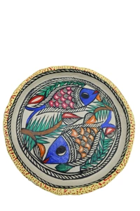  Madhubani Painted Paper Mache Plate