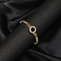 Artificial Golden Roman Numeral Kada Bracelet For Women & Girls | Stylish Bangle Design | Elegant Daily Wear Jewellery Gift