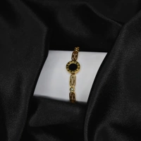 Artificial Golden Roman Numeral Kada Bracelet For Women & Girls | Stylish Bangle Design | Elegant Daily Wear Jewellery Gift