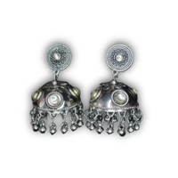Elegant Silver Oxidized Ethnic Jhumka Earrings – Timeless Traditional jewellery for Women