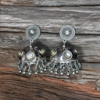 Elegant Silver Oxidized Ethnic Jhumka Earrings – Timeless Traditional jewellery for Women