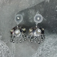 Elegant Silver Oxidized Ethnic Jhumka Earrings – Timeless Traditional jewellery for Women