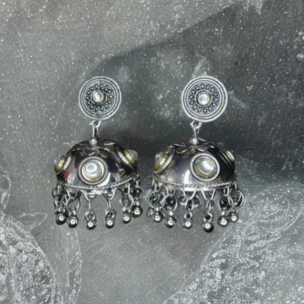 Elegant Silver Oxidized Ethnic Jhumka Earrings – Timeless Traditional jewellery for Women