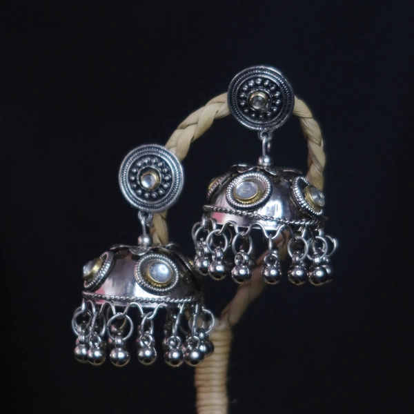 Elegant Silver Oxidized Ethnic Jhumka Earrings – Timeless Traditional jewellery for Women