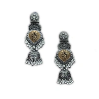 Radiant Mirror Work Oxidized Jhumka Earrings – Graceful Ethnic jewellery for Women & Girls