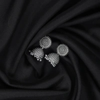  Timeless Beauty Floral Jhumka Earrings – Pearl Studded Traditional Oxidized jewellery