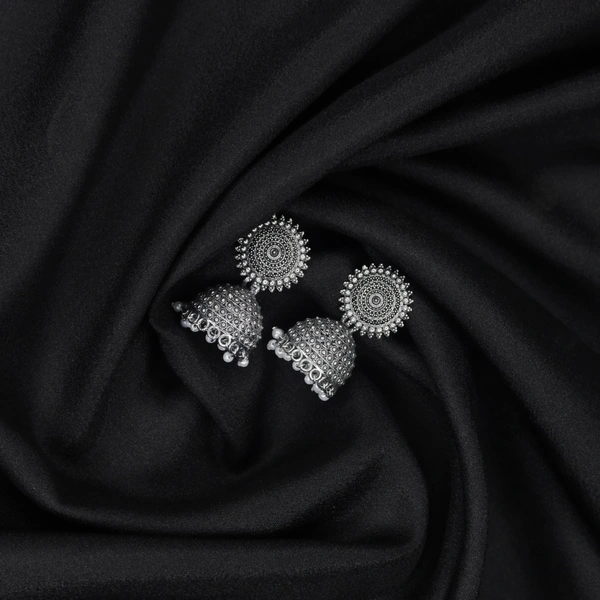  Timeless Beauty Floral Jhumka Earrings – Pearl Studded Traditional Oxidized jewellery