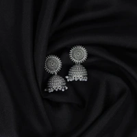  Timeless Beauty Floral Jhumka Earrings – Pearl Studded Traditional Oxidized jewellery