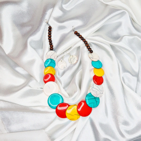 Elegant Tribal Multicolour Beaded Necklace Set – Traditional Ethnic jewellery for Women & Girls - Multicolour