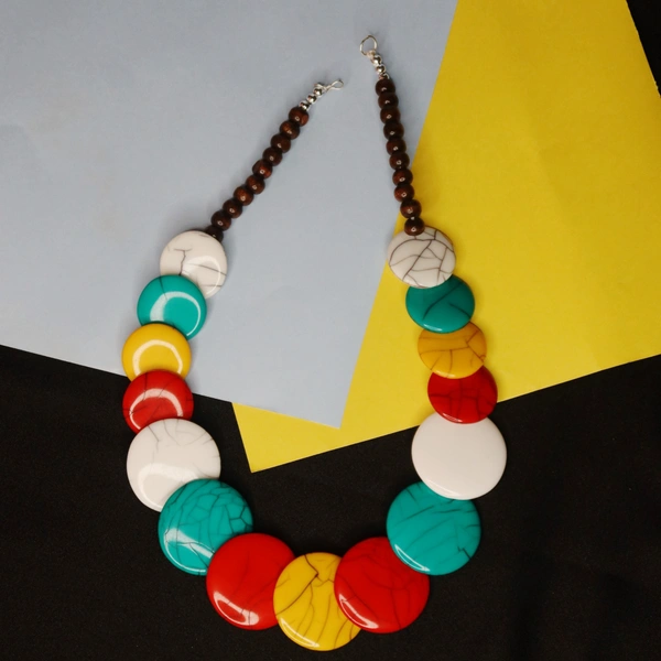 Elegant Tribal Multicolour Beaded Necklace Set – Traditional Ethnic jewellery for Women & Girls    Chemical beads - Multicolor Beads, Multi