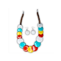 Elegant Tribal Multicolour Beaded Necklace Set – Traditional Ethnic jewellery for Women & Girls - Multicolour