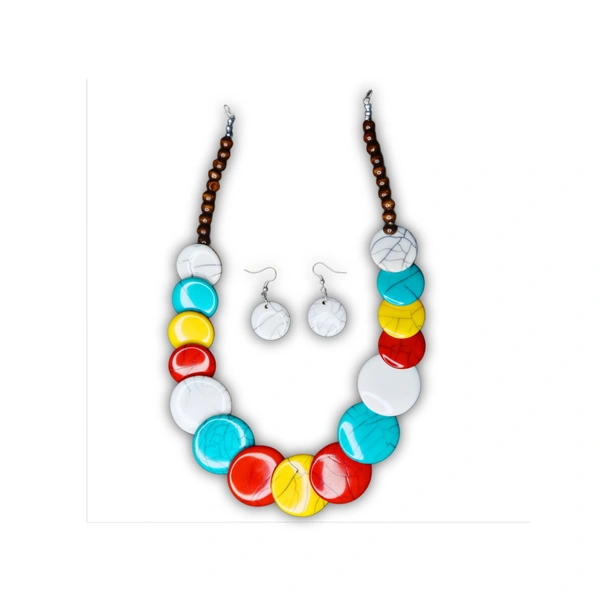 Elegant Tribal Multicolour Beaded Necklace Set – Traditional Ethnic jewellery for Women & Girls - Multicolour