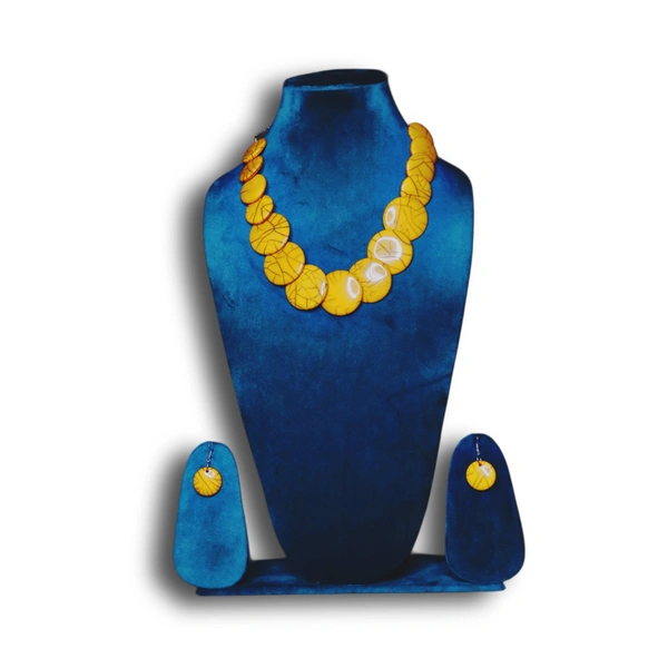 Elegant Tribal Yellow Beaded Necklace Set – Traditional Ethnic jewellery for Women & Girls - Yellow