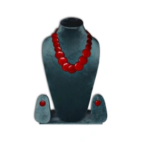 Elegant Tribal Maroon Beaded Necklace Set – Traditional Ethnic jewellery for Women & Girls - Maroon, Maroon