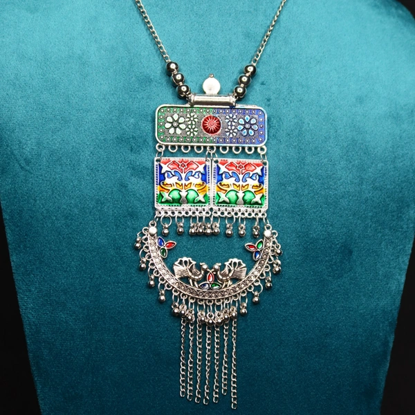 Timeless Beauty Traditional Oxidized Silver Necklace Set – Stylish Ethnic jewellery for Women