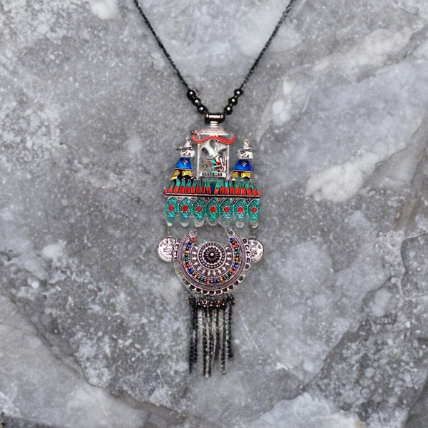 Timeless Beauty Traditional Oxidized Silver Necklace Set – Stylish Ethnic jewellery for Women