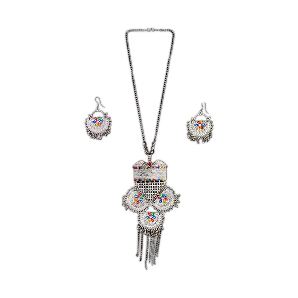 Timeless Beauty Traditional Oxidized Silver Necklace Set – Stylish Ethnic jewellery for Women