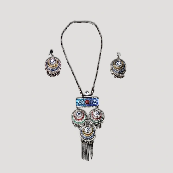 Timeless Beauty Traditional Oxidized Silver Necklace Set – Stylish Ethnic jewellery for Women