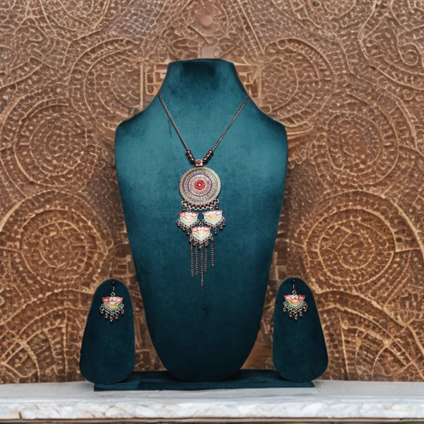 Timeless Beauty Traditional Oxidized Silver Necklace Set – Stylish Ethnic jewellery for Women