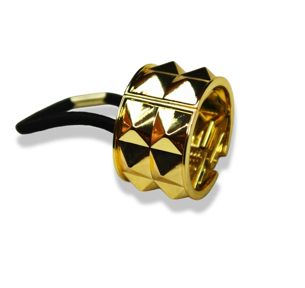 Strong & Stretchable Rubber Band with Golden Metal Clip – Secure Hold for Everyday Styling - 4 X 4 cm