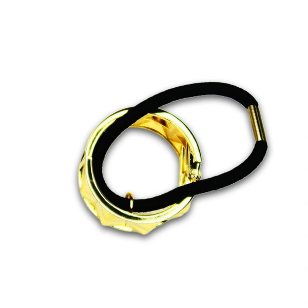 Strong & Stretchable Rubber Band with Golden Metal Clip – Secure Hold for Everyday Styling - 4 X 4 cm