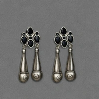 Graceful Oxidized Dangle Earrings with BLACK Stone – Timeless Ethnic jewellery for Women