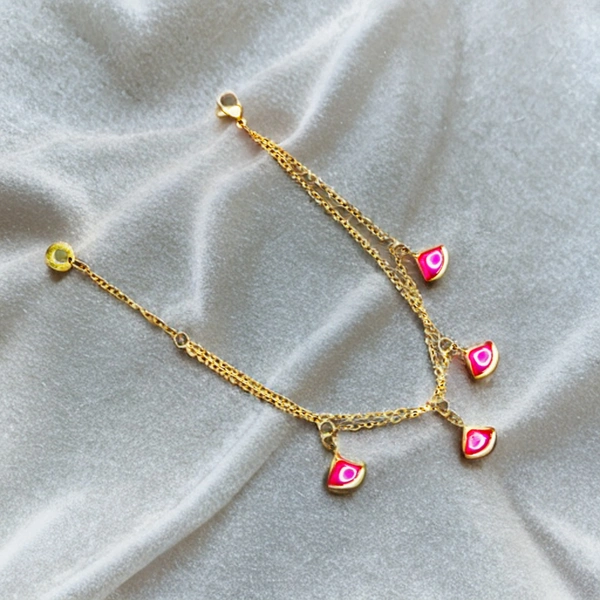 Graceful Adjustable Charm Bracelet – Stylish & Chic Wrist Jewellery for Women & Girls - Rose Bud Cherry