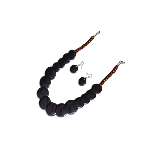 Elegant Tribal Black Beaded Necklace Set – Traditional Ethnic jewellery for Women & Girls - Black