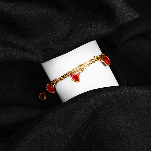 Graceful Adjustable Charm Bracelet – Stylish & Chic Wrist Jewellery for Women & Girls - Rose Bud Cherry