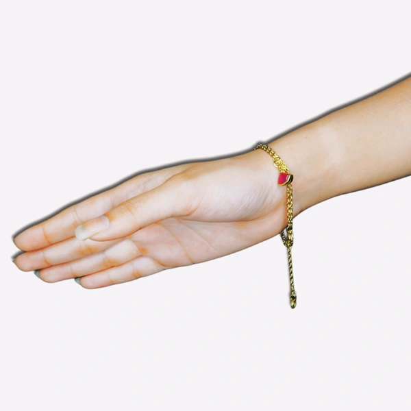 Graceful Adjustable Charm Bracelet – Stylish & Chic Wrist Jewellery for Women & Girls - Rose Bud Cherry