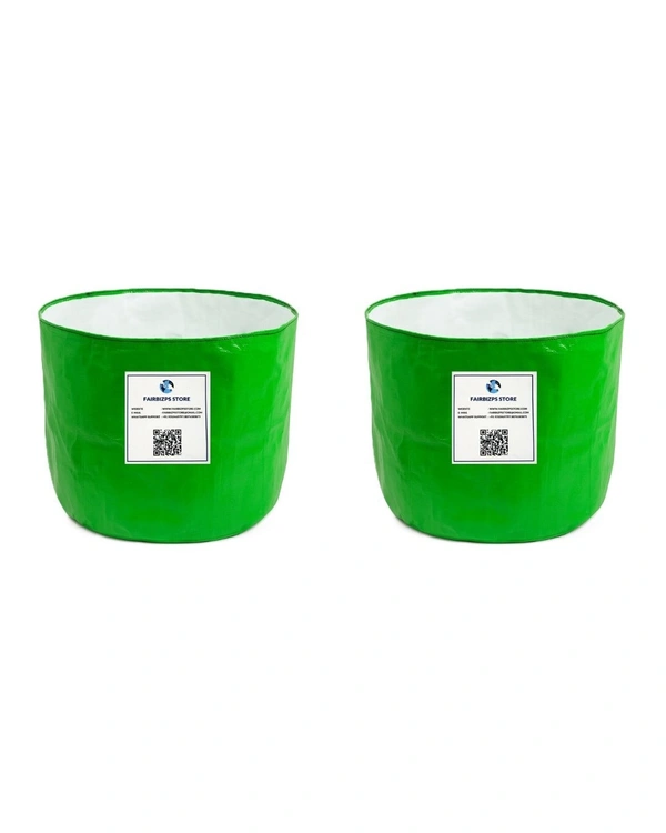 FAIRBIZPS 12x12 Grow Bags for Terrace, Balcony & Outdoor Gardening – 260 GSM HDPE Plant Pots for Vegetables, Herbs, Flowers, Fruits, Indoor and Outdoor Plants - Green