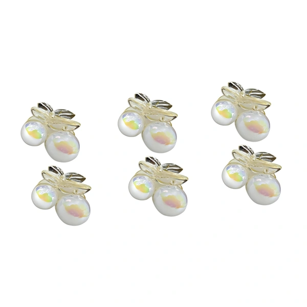 PALAK SAXENA Hair Clips for Women & Girls - Clutches Claw Clip Accessories - Sparkling Pearl Design, Stylish, For wedding fancy clips for Women and Girls- 6 Pcs