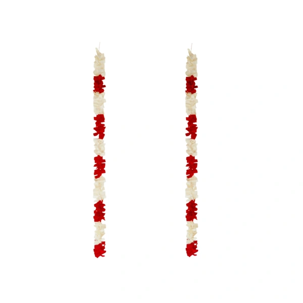 PALAK SAXENA Palak Saxena Handmade Red and White Door Hanging (Set of 2)| Attractive |Home Decorative | Antique| Handicraft Items| Wall Hanging | Wall Hanging|Toran |Latkan, - ‎4D x 10W x 197H Centimeters, red