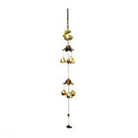 PALAK SAXENA Palak Saxena Metal Wind Chimes for Home, Balcony, Terrace, Garden, Living Room, and Office | Stylish Bells with Feng Shui Good Luck and Soothing Sound | Home Decoration Item for Positive Energy - 62L x 6W x 7H Centimeters, Brown