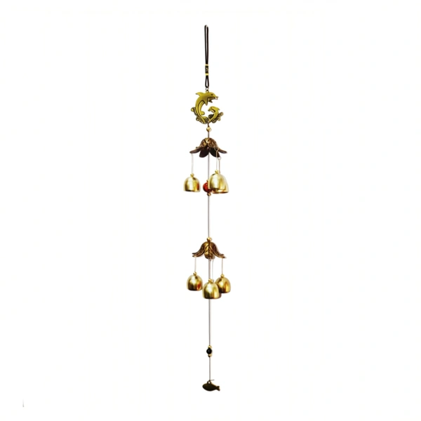 PALAK SAXENA Palak Saxena Metal Wind Chimes for Home, Balcony, Terrace, Garden, Living Room, and Office | Stylish Bells with Feng Shui Good Luck and Soothing Sound | Home Decoration Item for Positive Energy - 62L x 6W x 7H Centimeters, Brown