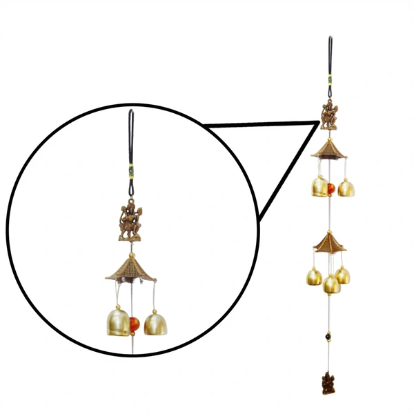 PALAK SAXENA Palak Saxena Metal Wind Chimes for Home, Balcony, Terrace, Garden, Living Room, and Office | Stylish Bells with Feng Shui Good Luck and Soothing Sound | Home Decoration Item for Positive Energy - 62L x 6W x 7H Centimeters, Brown
