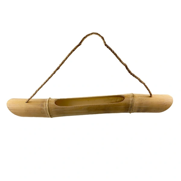 PALAK SAXENA Palak Saxena Sustainable Horizontal Bamboo Planter – Eco-Friendly Indoor and Outdoor Gardening Decor for Plants and Succulents - ‎62D x 10W x 10H Centimeters, Brown