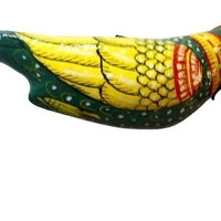 Handpainted Paper Mache Indian Green Parrot Bird, Hanging Ornament, Handmade Decorative Bird for Home, Garden
