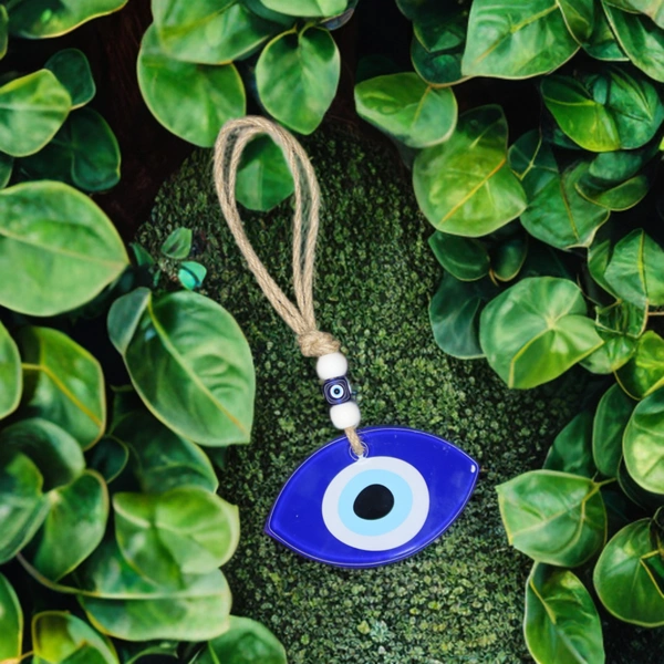 Palak Saxena Evil Eye Hanging for Home & Office – Protective Wall Décor for Positivity, Prosperity & Luck | Nazar Battu Charm for Entrance, Car & Workspace - Blue