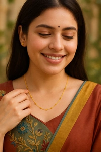 Namyara Golden Chain Ball Necklace for Girls and Women
