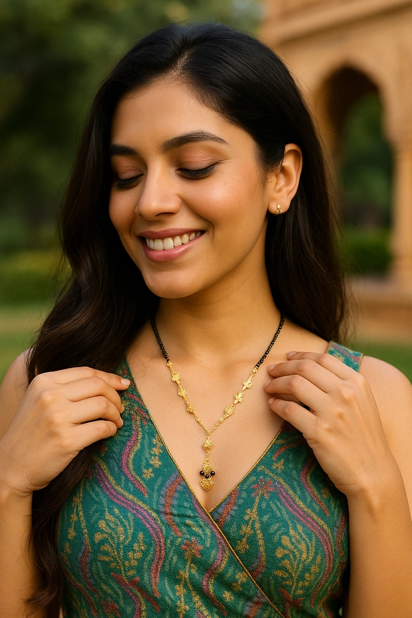 Namyara Golden Heart Diamond Mangalsutra Necklace