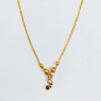 Namyara Golden Delight Two-Layer Chain with AD Diamond Pendant Necklace